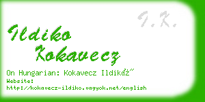 ildiko kokavecz business card